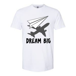 Motivational Pilot Aerospace Engineer Dream Paper Airplane Funny Gift Softstyle CVC T-Shirt