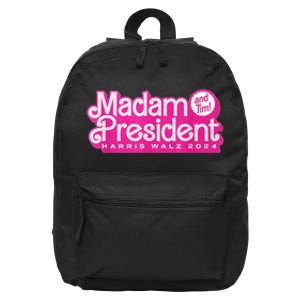 Madam President (And Tim!) Kamala Harris & Tim Walz 16 in Basic Backpack