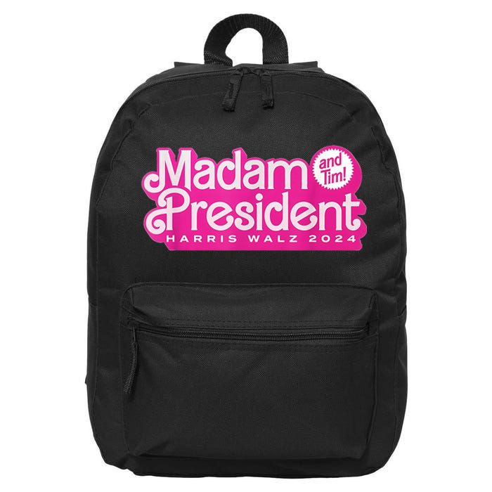 Madam President (And Tim!) Kamala Harris & Tim Walz 16 in Basic Backpack