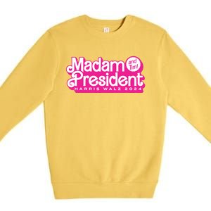 Madam President And Tim Harris Tim Walz 2024 Premium Crewneck Sweatshirt