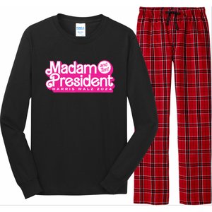 Madam President And Tim Harris Tim Walz 2024 Long Sleeve Pajama Set