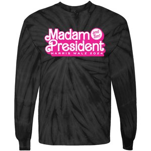 Madam President And Tim Harris Tim Walz 2024 Tie-Dye Long Sleeve Shirt