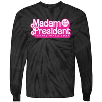 Madam President And Tim Harris Tim Walz 2024 Tie-Dye Long Sleeve Shirt