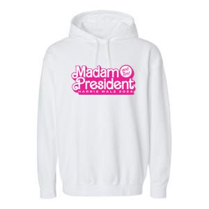 Madam President And Tim Harris Tim Walz 2024 Garment-Dyed Fleece Hoodie