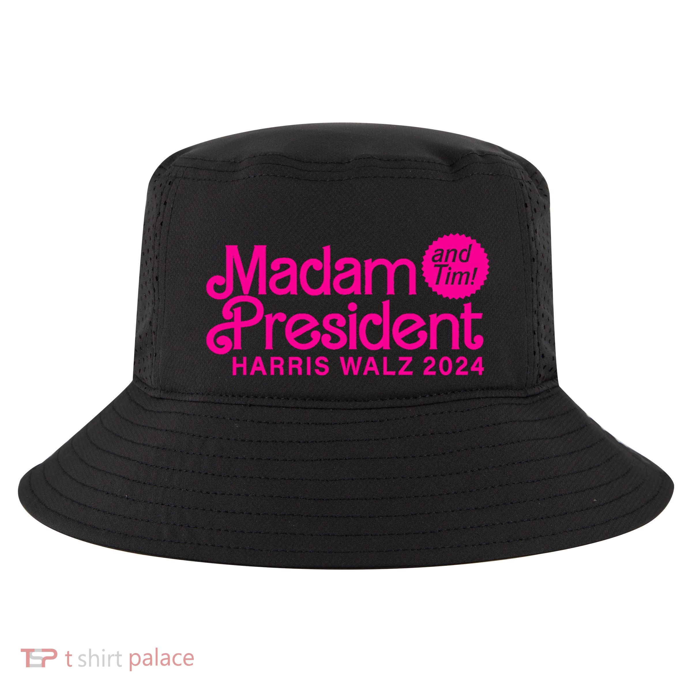 Madam President And Tim Harris And Tim Walz 2024 Funny Gift Cool Comfort Performance Bucket Hat