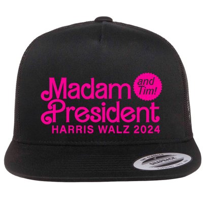 Madam President And Tim Harris And Tim Walz 2024 Funny Gift Flatbill Hat