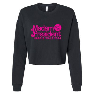 Madam President And Tim Harris And Tim Walz 2024 Funny Gift Cropped Pullover Crew