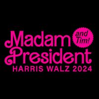 Madam President And Tim Harris And Tim Walz 2024 Funny Gift Short Acrylic Beanie
