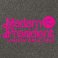 Madam President And Tim Harris And Tim Walz 2024 Funny Gift Cotton Canvas Backpack