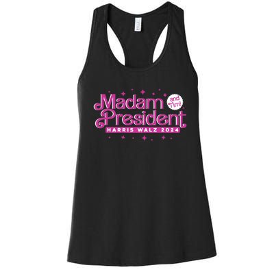 Madam President And Tim : Kamala Harris And Tim Walz 2024 Women's Racerback Tank