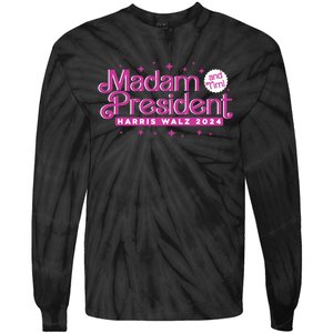 Madam President And Tim : Kamala Harris And Tim Walz 2024 Tie-Dye Long Sleeve Shirt