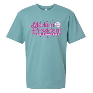 Madam President And Tim : Kamala Harris And Tim Walz 2024 Sueded Cloud Jersey T-Shirt