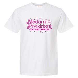 Madam President And Tim : Kamala Harris And Tim Walz 2024 Garment-Dyed Heavyweight T-Shirt