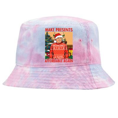 Make Presents Affordable Again Funny Trump Christmas Xmas Pj Tie-Dyed Bucket Hat