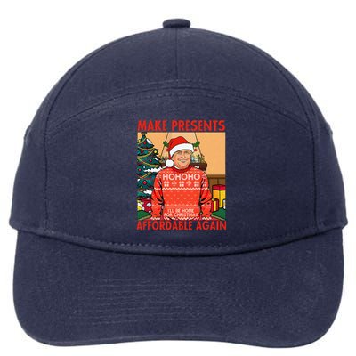 Make Presents Affordable Again Funny Trump Christmas Xmas Pj 7-Panel Snapback Hat