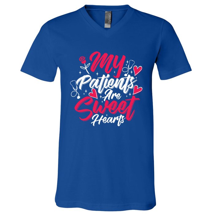 My Patients Are Sweet Hearts Doctors And Nurses Gift V-Neck T-Shirt