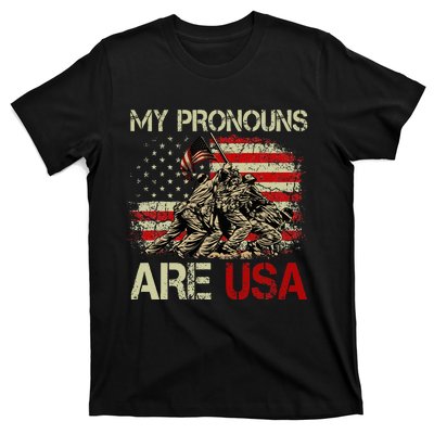 My Pronouns Are Usa 4th Of July American Flag Tie Dye T-Shirt