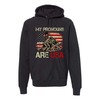 My Pronouns Are Usa 4th Of July American Flag Tie Dye Premium Hoodie