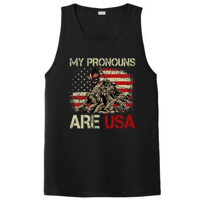 My Pronouns Are Usa 4th Of July American Flag Tie Dye PosiCharge Competitor Tank