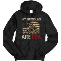 My Pronouns Are Usa 4th Of July American Flag Tie Dye Tie Dye Hoodie