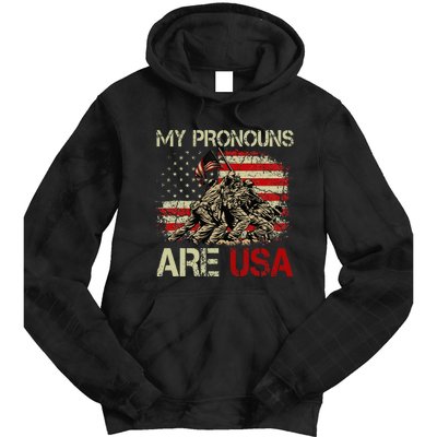 My Pronouns Are Usa 4th Of July American Flag Tie Dye Tie Dye Hoodie