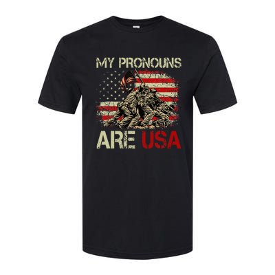 My Pronouns Are Usa 4th Of July American Flag Tie Dye Softstyle CVC T-Shirt