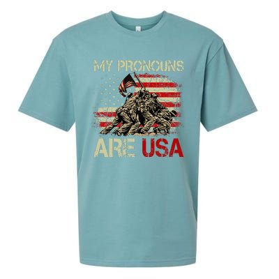 My Pronouns Are Usa 4th Of July American Flag Tie Dye Sueded Cloud Jersey T-Shirt