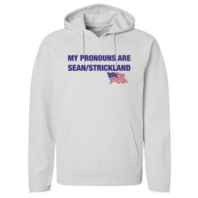 My Pronouns Are Sean Strickland Performance Fleece Hoodie