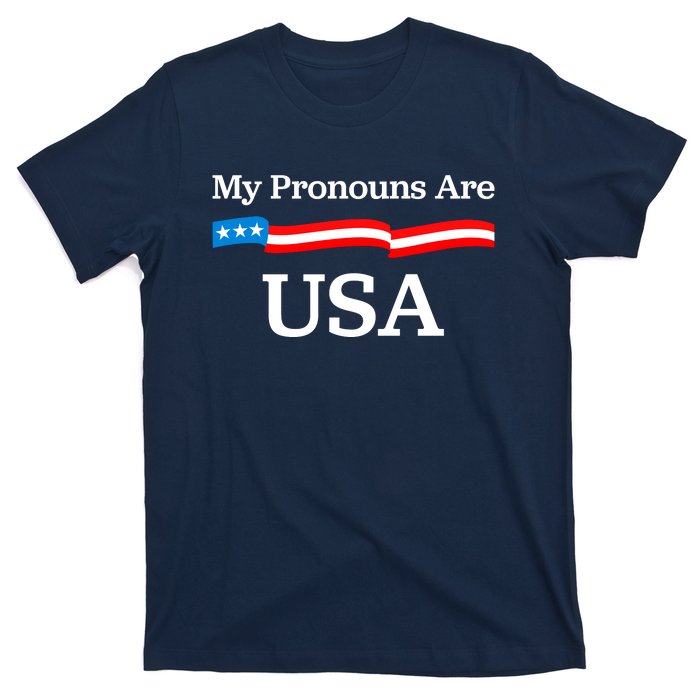 My Pronouns Are USA Patriotic 4th Of July US Flag T-Shirt