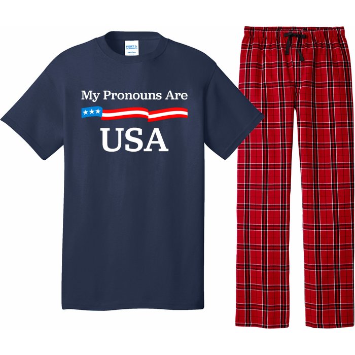 My Pronouns Are USA Patriotic 4th Of July US Flag Pajama Set