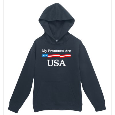 My Pronouns Are USA Patriotic 4th Of July US Flag Urban Pullover Hoodie