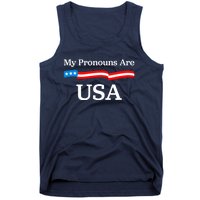 My Pronouns Are USA Patriotic 4th Of July US Flag Tank Top