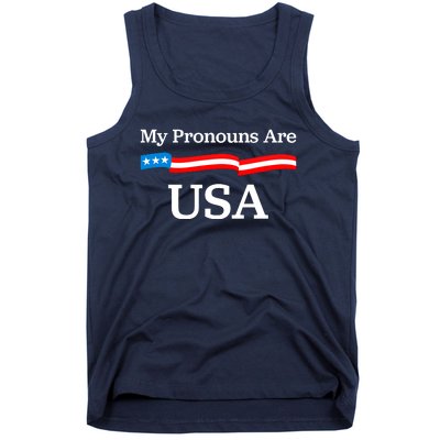 My Pronouns Are USA Patriotic 4th Of July US Flag Tank Top