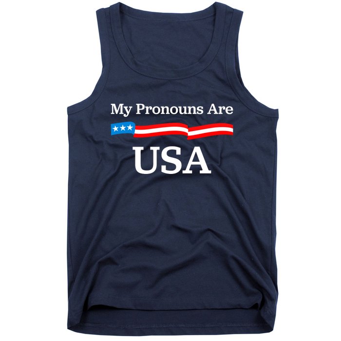 My Pronouns Are USA Patriotic 4th Of July US Flag Tank Top