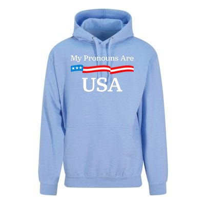 My Pronouns Are USA Patriotic 4th Of July US Flag Unisex Surf Hoodie