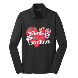 My Patients Are My Valentines Cute Nurse Silk Touch Performance Long Sleeve Polo