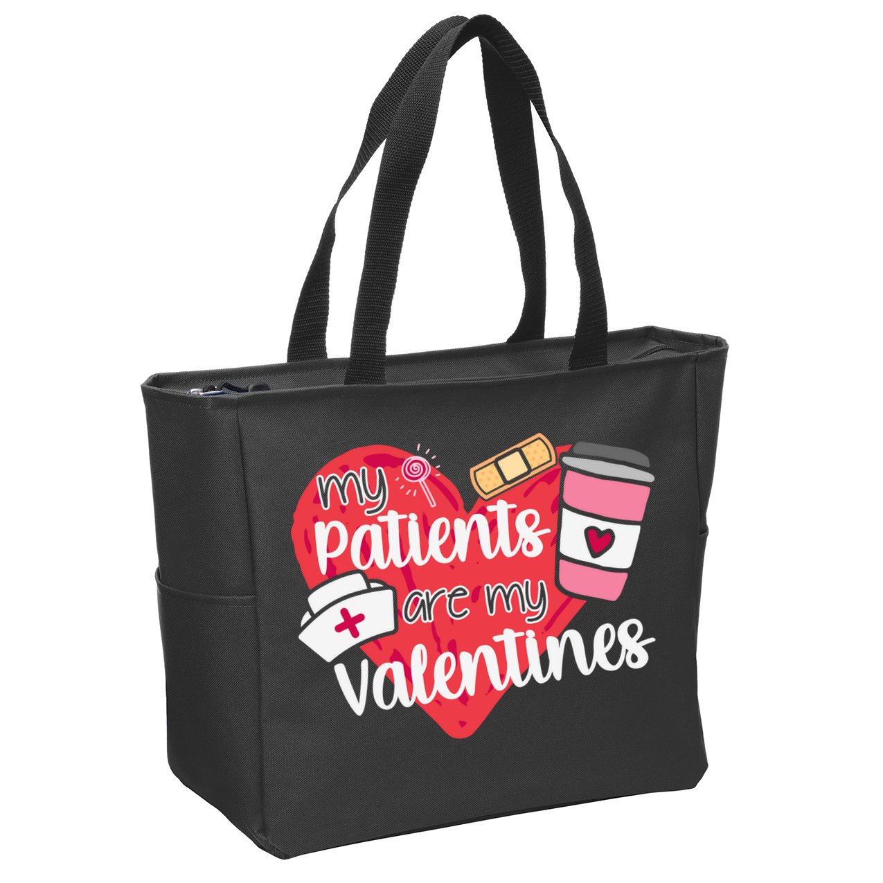 My Patients Are My Valentines Cute Nurse Zip Tote Bag