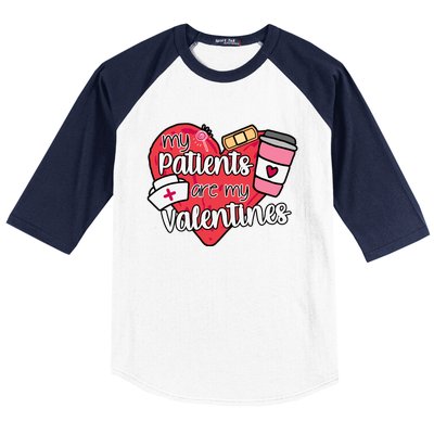 My Patients Are My Valentines Cute Nurse Baseball Sleeve Shirt