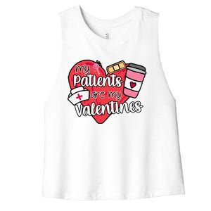 My Patients Are My Valentines Cute Nurse Women's Racerback Cropped Tank