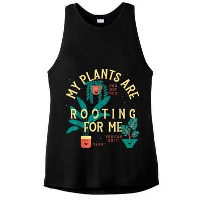 My Plants Are Rooting For Me Plant Funny Gift Ladies PosiCharge Tri-Blend Wicking Tank