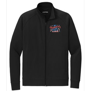 My Pronouns Are USA 4th Of July Groovy Stretch Full-Zip Cadet Jacket