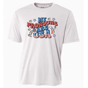 My Pronouns Are USA 4th Of July Groovy Cooling Performance Crew T-Shirt