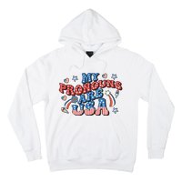 My Pronouns Are USA 4th Of July Groovy Hoodie