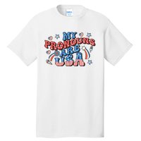 My Pronouns Are USA 4th Of July Groovy Tall T-Shirt