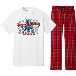 My Pronouns Are USA 4th Of July Groovy Pajama Set