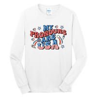 My Pronouns Are USA 4th Of July Groovy Tall Long Sleeve T-Shirt