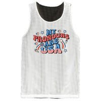 My Pronouns Are USA 4th Of July Groovy Mesh Reversible Basketball Jersey Tank