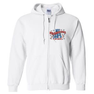 My Pronouns Are USA 4th Of July Groovy Full Zip Hoodie