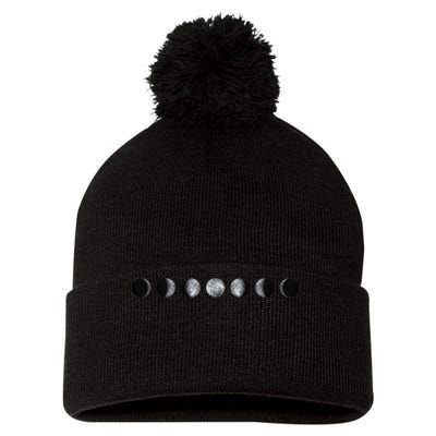 Moon Phases Astronomy Pom Pom 12in Knit Beanie