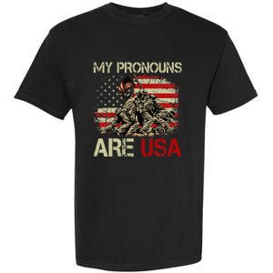 My Pronouns Are Usa 4th Of July American Flag Tie Dye Garment-Dyed Heavyweight T-Shirt